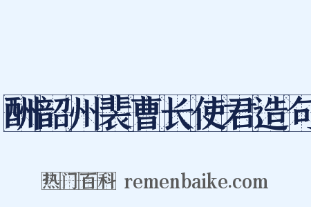 酬韶州裴曹长使君造句是什么意思的图片